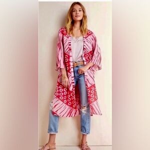 Bl^nk London Anthropologie Lia Shibori Tie Dye Kimono One Size